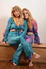 Load image into Gallery viewer, Emma's Emporium cotton lycra tie dye summer top, super colourful hippie tie dye hooded pixie top, ideal for festival days and all night raves. Available to buy online from Emma's Emporium.