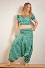 Load image into Gallery viewer, Buy now online, Emma&#39;s Emporium floral Genie Harem trousers, lightweight cotton loose fit trousers in beautiful Indian floral print. Buy now from Emma&#39;s Emporium online store, ethical alternative women&#39;s fashion; hippie festival clothing and accessories, ethically sourced from India and South America. Shop online or find us at a festival. All clothing and products available for UK wholesale.
