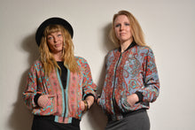Load image into Gallery viewer, Emma&#39;s Emporium Bomber Jacket, loose fit paisley sari coat, available to buy online from Emma&#39;s Emporium, ethical slow alternative hippy festival fashion
