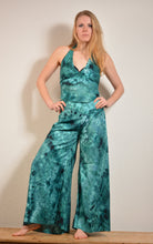 Load image into Gallery viewer, Summer Palazzo pants. Buy online from Emma's Emporium wholesale women's festival, alternative and hippie clothing. Multicoloured rainbow tie dye PALAZZO genie harem loose summer trousers. Shop now at Emma's Emporium UK clothing retail.