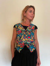 Load image into Gallery viewer, Buy now at Emma's Emporium online shop, funky colourful; retro heart waistcoat. Men's Women's Unisex Plus Size, XXL waistcoats. Shop at Emma's Emporium Hippie Hippy ethical alternative women's fashion and clothing.