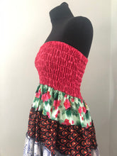 Load image into Gallery viewer, Emma's Emporium print cotton tierd frill skirt dress. Buy now online from Emma's Emporium slow fashion, ethical clothing, fair trade, hippie hippy alternative festival fashion.