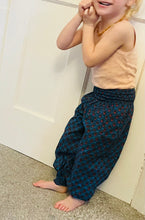 Load image into Gallery viewer, Shop Emma's Emporium online. Buy now! Kids Children's soft print cotton patterned loose fit genie trousers. Emma's Emporium slow ethical fashion, women's clothing and kids wear. Hippie hippy festival boho style.
