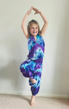 Load image into Gallery viewer, Emma's Emporium Tie dye vibrant colourful children's unisex comfy loose fit harem genie Alibaba afghani trousers for ages 1 year to 10 years, for toddlers and young children. Emma's Emporium online slow ethical alternative festival fashion.