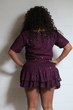 Load image into Gallery viewer, Buy now online from Emma's Emporium clothing, maroon sequin button front shirt tops. Emma's Emporium wholesale and retail women's festival hippie fashion, ethical clothing and slow fashion.