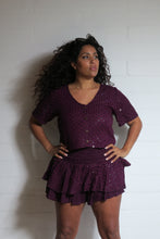 Load image into Gallery viewer, Buy now online from Emma's Emporium clothing, maroon sequin button front shirt tops. Emma's Emporium wholesale and retail women's festival hippie fashion, ethical clothing and slow fashion.