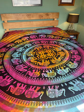 Load image into Gallery viewer, Buy now online from Emma's Emporium! Elephant tie dye double king size bed spread, hippy throw or wall hanging, from Emma's Emporium ethical fair-trade alternative hippy clothing and gifts