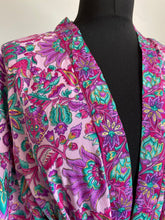 Load image into Gallery viewer, Buy now online, Emma&#39;s Emporium colourful paisley floral kimono dressing gown, loose summer jacket. Check out Emma&#39;s Emporium online store, ethical alternative women&#39;s fashion; hippie festival clothing and accessories, ethically sourced. Shop online or find us at a festival. All clothing and products available for UK wholesale.
