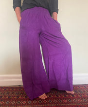 Load image into Gallery viewer, New In! Palazzo Pants! Emma&#39;s Emporium corduroy Palazzo trousers, loose fit warm winter  hippy pants, made from fine soft cotton needle cord. Slow fashion, ethically sourced hippie festival hippy fashion.
