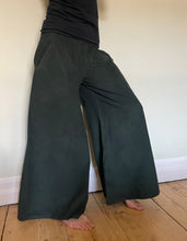 Load image into Gallery viewer, New In! Palazzo Pants! Emma&#39;s Emporium corduroy Palazzo trousers, loose fit warm winter  hippy pants, made from fine soft cotton needle cord. Slow fashion, ethically sourced hippie festival hippy fashion.
