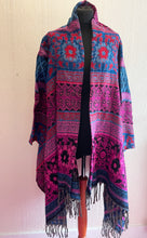 Load image into Gallery viewer, Buy now online from Emma's Emporium, geometric fleece cardigan. Unisex, ethical slow fashion, hippie hippy boho festival women's fashion and clothing.