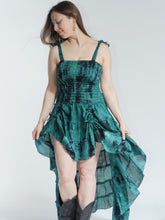 Load image into Gallery viewer, New in! Emma's Emporium tie dye frill summer dress, ethical alternative women's hippie hippy festival fashion.