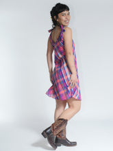 Load image into Gallery viewer, Buy online, Emma's Emporium check cotton summer dress. Buy online, Emma's Emporium check cotton summer dress. A-line women's sun dress, plaid cotton. Gypsy, boho. Ethical Slow fashion.