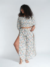 Load image into Gallery viewer, Shop online, buy now from Emma's Emporium. Cotton lurex side split trousers. Emma's Emporium ethical slow alternative women's hippie festival fashion.