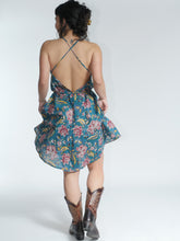 Load image into Gallery viewer, Buy now online from Emma's Emporium, floral print cotton summer sun dress, beach, holiday or party dress. Women's clothing, shop online, Emma's Emporium, Ethical Fashion.