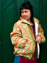 Load image into Gallery viewer, Buy now at Emma's Emporium online shop, fleece lined recycled sari machine washable coat. Men's Women's Unisex Plus Size, winter warm coats. Shop at Emma's Emporium Hippie Hippy ethical alternative women's fashion and clothing.