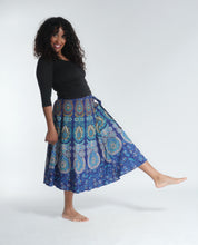 Load image into Gallery viewer, Peacock Wrap Skirt - Medium Length