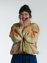 Load image into Gallery viewer, Buy now at Emma's Emporium online shop, fleece lined recycled sari machine washable coat. Men's Women's Unisex Plus Size, winter warm coats. Shop at Emma's Emporium Hippie Hippy ethical alternative women's fashion and clothing.