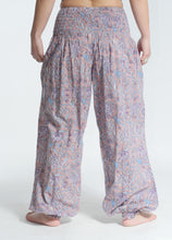 Load image into Gallery viewer, Buy now online! Emma's Emporium relax fit cotton harem genie baggy trouser pant. Floral block print cotton and mixed vibrant colours. Buy Emma's Emporium, slow fashion, ethically sourced, Indian cotton women's summer trouser. Hippie hippy festival alternative clothing.