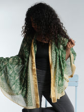 Load image into Gallery viewer, Buy now online from Emma's Emporium. Fish print pure 100% cotton light weight shawl summer scarf beach sarong. Shop Emma's Emporium ethical slow fashion, women's hippie hippy festival boho clothing.