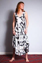 Load image into Gallery viewer, Shop Emma's Emporium buy online! Emma's Emporium tie dye rayon summer sun dress. Bias cut, with asymmetric hem and v neckline. Emma's Emporium ethical slow fashion, fair trade, women's clothing, hippie hippy boho festival dress.