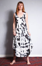 Load image into Gallery viewer, Shop Emma's Emporium buy online! Emma's Emporium tie dye rayon summer sun dress. Bias cut, with asymmetric hem and v neckline. Emma's Emporium ethical slow fashion, fair trade, women's clothing, hippie hippy boho festival dress.