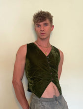 Load image into Gallery viewer, Buy now online from Emma's Emporium; smart casual hippie velvet waistcoat. Shop Emma's Emporium ethical unisex fashion clothing, slow fashion, fair trade, hippie hippy alternative festival clothes