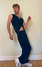 Load image into Gallery viewer, Buy now online from Emma's Emporium; smart casual hippie velvet waistcoat. Shop Emma's Emporium ethical unisex fashion clothing, slow fashion, fair trade, hippie hippy alternative festival clothes