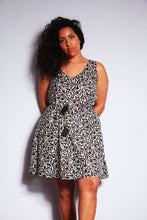 Load image into Gallery viewer, Shop Emma's Emporium buy online! Emma's Emporium print cotton summer sun dress. Bias cut, knee length with a v neckline. Emma's Emporium ethical slow fashion, fair trade, women's clothing, hippie hippy boho festival dress.