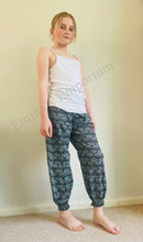 Load image into Gallery viewer, Shop Emma's Emporium online. Buy now! Kids Children's soft print cotton patterned loose fit genie trousers. Emma's Emporium slow ethical fashion, women's clothing and kids wear. Hippie hippy festival boho style.