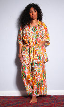 Load image into Gallery viewer, Emma's Emporium Ikat Print Cotton Kimono Jacket/Dressing Gown.
Shop online, Emma's Emporium ethical slow fashion, fair trade women's clothing. Alternative hippie boho festival fashion style.