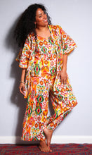 Load image into Gallery viewer, Emma's Emporium Ikat Print Cotton Kimono Jacket/Dressing Gown.
Shop online, Emma's Emporium ethical slow fashion, fair trade women's clothing. Alternative hippie boho festival fashion style.