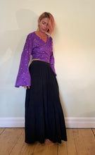 Load image into Gallery viewer, Emma's Emporium. Buy now online from Emma's Emporium, purple star needle cord tie top with flared sleeves. Machine washable. Shop at Emma's Emporium hippie alternative ethical fashion.