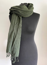 Load image into Gallery viewer, Buy now online From Emma's Emporium alternative women's slow ethical fashion and hippie hippy boho festival shop. Unisex pure cotton natural summer winter scarf in bright bold and earthy colours.