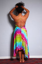 Load image into Gallery viewer, Shop Emma's Emporium buy online! Emma's Emporium tie dye rayon summer sun dress. One size, Plus size. Emma's Emporium ethical slow fashion, fair trade, women's clothing, hippie hippy boho festival dress.