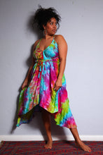 Load image into Gallery viewer, Shop Emma's Emporium buy online! Emma's Emporium tie dye rayon summer sun dress. One size, Plus size. Emma's Emporium ethical slow fashion, fair trade, women's clothing, hippie hippy boho festival dress.