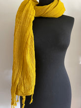 Load image into Gallery viewer, Buy now online From Emma's Emporium alternative women's slow ethical fashion and hippie hippy boho festival shop. Unisex pure cotton natural summer winter scarf in bright bold and earthy colours.