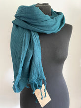 Load image into Gallery viewer, Buy now online From Emma's Emporium alternative women's slow ethical fashion and hippie hippy boho festival shop. Unisex pure cotton natural summer winter scarf in bright bold and earthy colours.