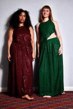 Load image into Gallery viewer, Buy now online. Emma's Emporium sequin backless hanky top. Beautiful halter-neck sun top, embroidered and adorned with sequins. made from soft rayon. Emma's Emporium ethical slow fair trade fashion, women's hippie and festival clothing.