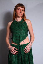 Load image into Gallery viewer, Buy now online. Emma's Emporium sequin backless hanky top. Beautiful halter-neck sun top, embroidered and adorned with sequins. made from soft rayon. Emma's Emporium ethical slow fair trade fashion, women's hippie and festival clothing.