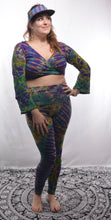 Load image into Gallery viewer, Available to buy now online from Emma's Emporium. Tie dye cotton lycra hooded pixie tie top.