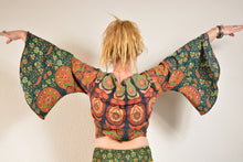 Load image into Gallery viewer, Peacock Print Bell Sleeve Top