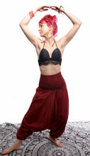 Load image into Gallery viewer, Buy now online from Emma's Emporium clothing and gifts. Organic cotton harem trousers, our fabulous hippy festival yoga harem genie Alibaba Aladdin pants now available in Organic Cotton!