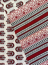 Load image into Gallery viewer, Close Up. Block Printed Natural Cotton Scarf, Scarves, Sarong. Perfect for beach or lightweight scarf. Emma&#39;s Emporiumalternative women&#39;s fashion, Hippy Festival Fashion, Homewares and accessories. Fair trade and Ethically sourced from India and around the world. Emma&#39;s Emporium.
