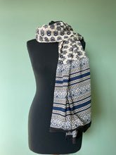 Load image into Gallery viewer, Block Printed Natural Cotton Scarf, Scarves, Sarong. Perfect for beach or lightweight scarf. Emma&#39;s Emporiumalternative women&#39;s fashion, Hippy Festival Fashion, Homewares and accessories. Fair trade and Ethically sourced from India and around the world. Emma&#39;s Emporium.
