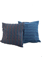 Load image into Gallery viewer, Hand Block Printed Floral Stripe Cushion Cover
