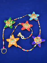 Load image into Gallery viewer, Emma's Emporium colourful decorative string of stars. Hanging Indian decoration. Hippie boho home style.