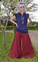 Load image into Gallery viewer, Emma's Emporium plain cotton extra wide leg palazzo trousers.