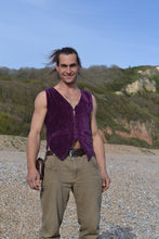 Load image into Gallery viewer, Buy now online from Emma's Emporium; smart casual hippie velvet waistcoat. Shop Emma's Emporium ethical unisex fashion clothing, slow fashion, fair trade, hippie hippy alternative festival clothes