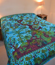 Load image into Gallery viewer, Emma's Emporium Tree of Life cotton bedspread. Hippie printed cotton bedspreads from India, available to buy at Emma's Emporium